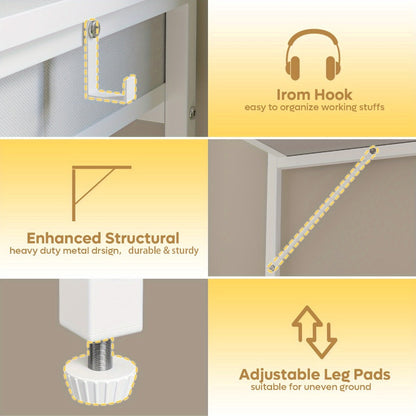 Makeup Vanity Desk with Adjustable Height for Dressing and Daily Routines in Bedroom detail image - detail view 12