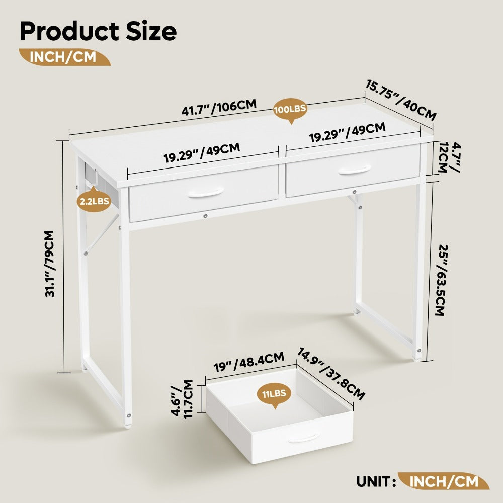Makeup Vanity Desk with Adjustable Height for Dressing and Daily Routines in Bedroom detail image - detail view 14