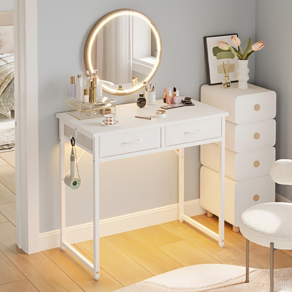 Makeup Vanity Desk with Adjustable Height for Dressing and Daily Routines in Bedroom detail image - detail view 3