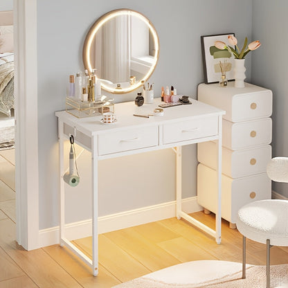 Vanity Desk shown in the WHTIE, 32 Inch option