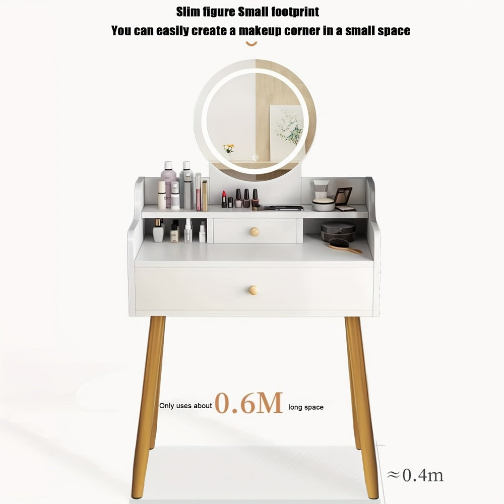Makeup Vanity Desk with Storage Drawers for Dressing and Daily Routines in Bedroom detail image - detail view 4