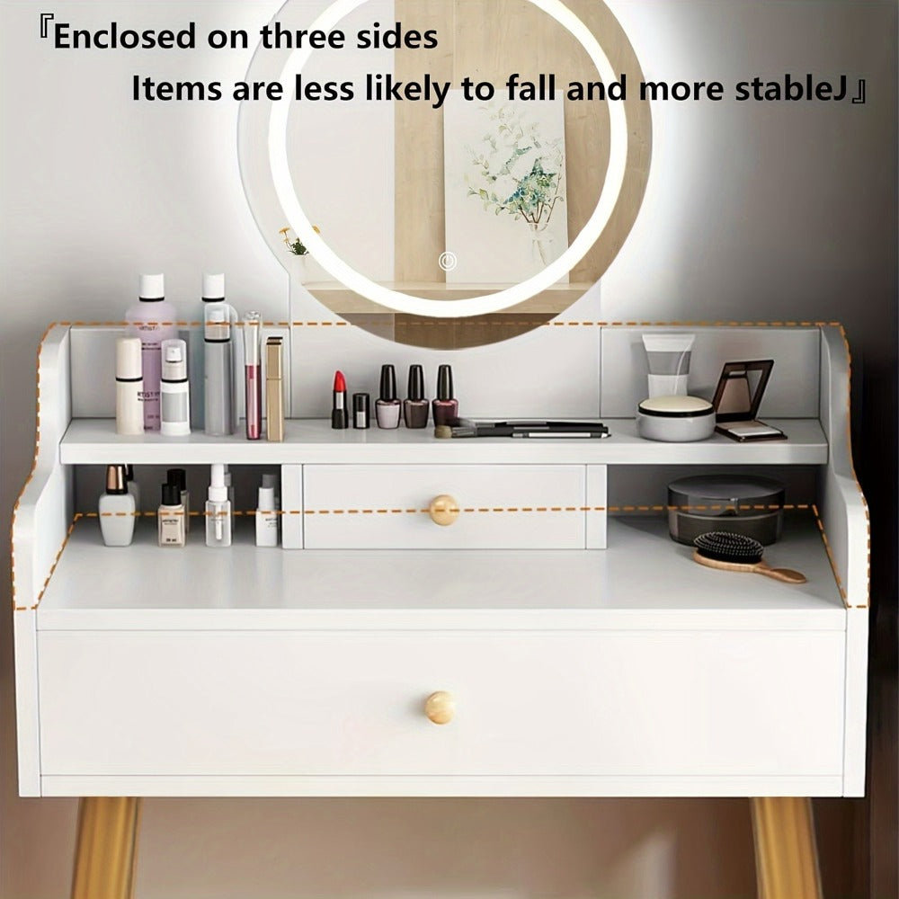 Makeup Vanity Desk with Storage Drawers for Dressing and Daily Routines in Bedroom detail image - detail view 5