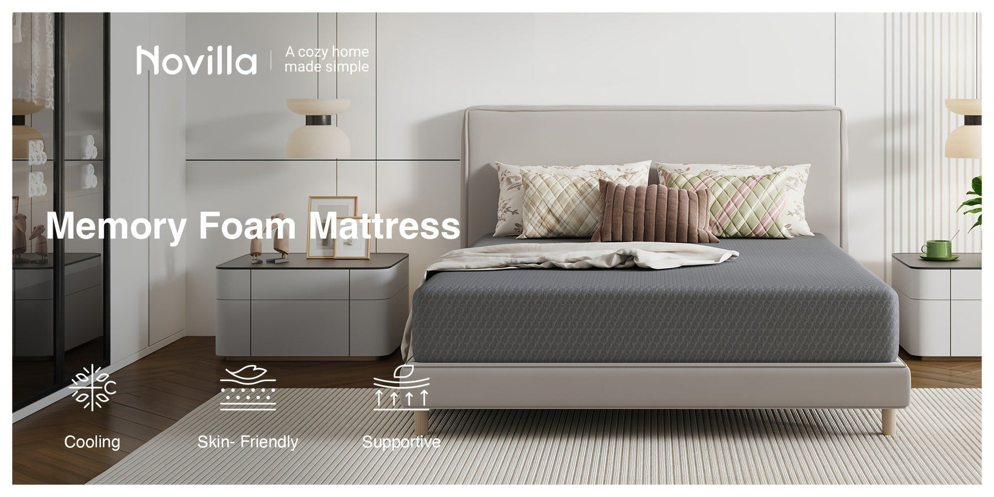 Mattress, Medium-Firm Bed Mattress for Bedroom Comfort and Support detail image - detail view 12