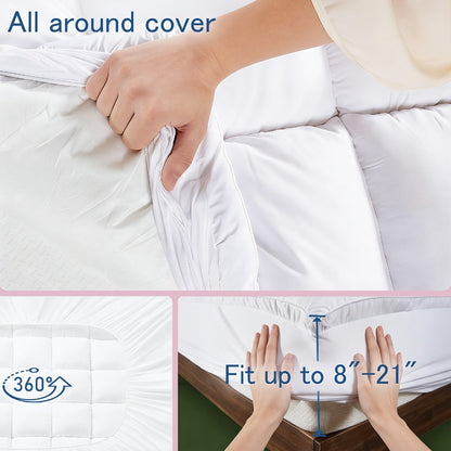 Mattress Pad with Washable Cover and Multiple Color Options for Bedroom detail image - detail view 11