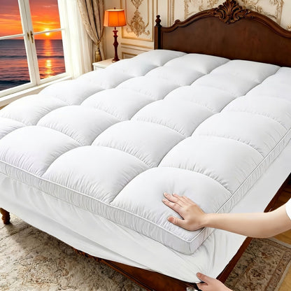 Mattress Toppers, Cooling Pillow Top Mattress Topper - 7D Spiral Fiber Fill, Deep Pocket shown in the main product view