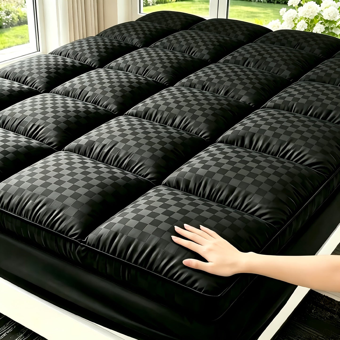 Mattress Topper shown in the Black, California King (72" x 84") option