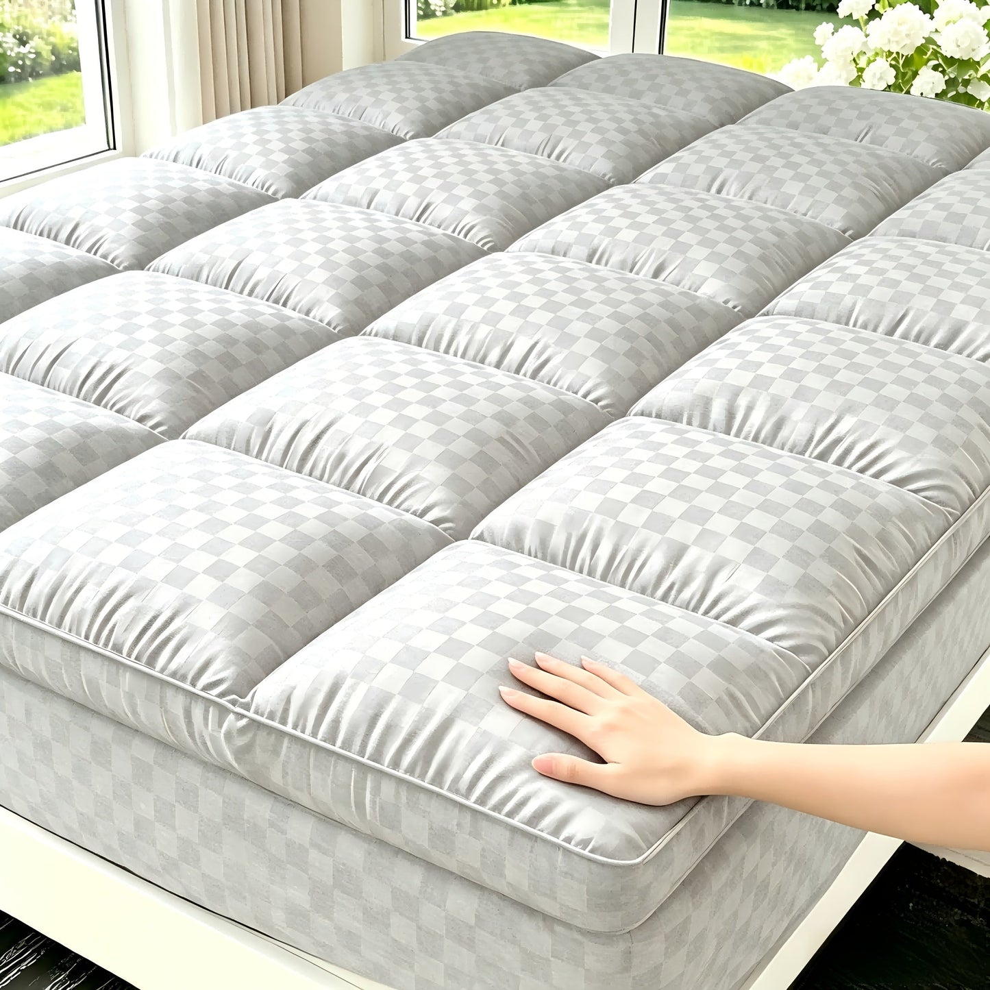 Mattress Topper shown in the Light Grey, California King (72" x 84") option