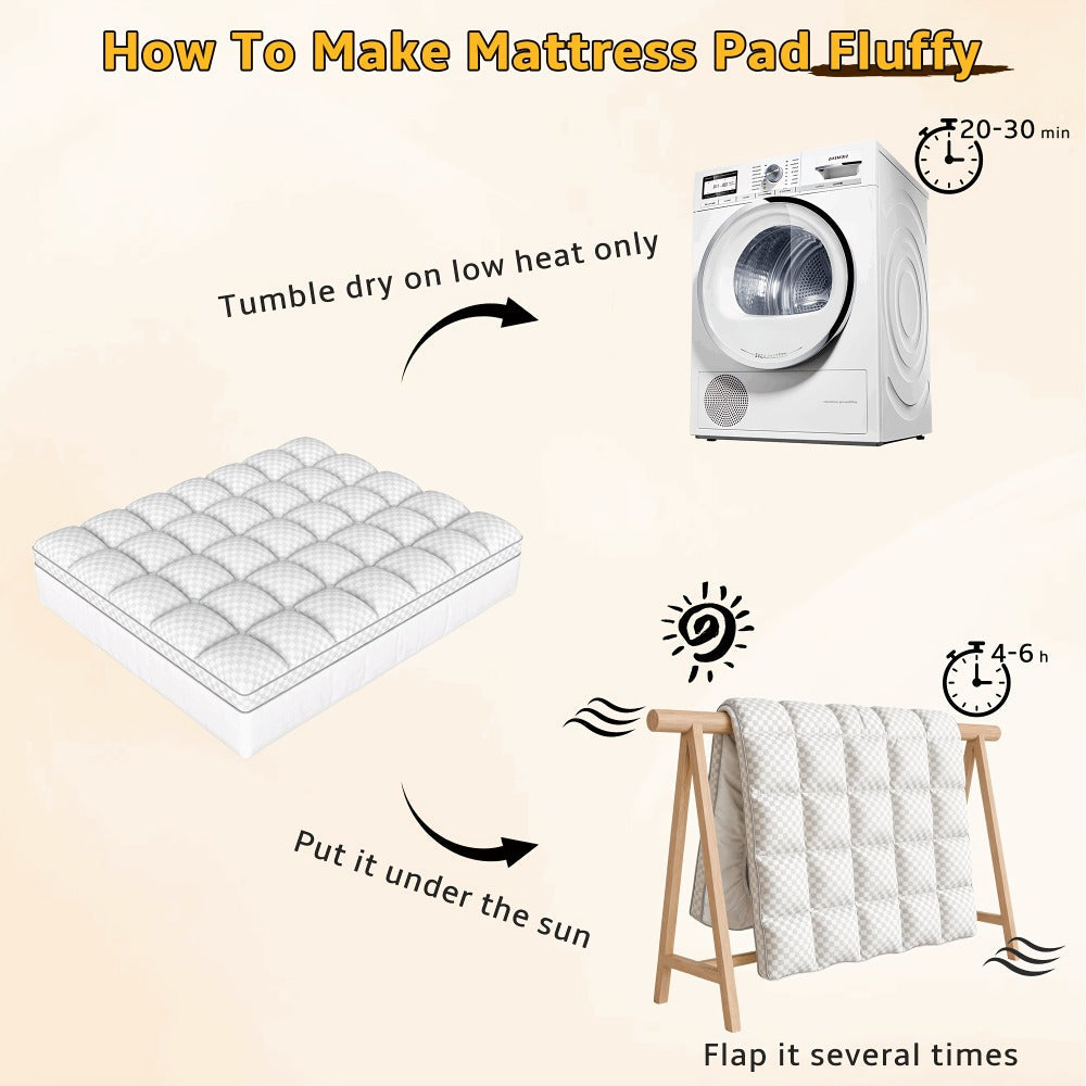 Mattress Topper with Non-Slip Base, Cooling Mattress Topper for Bedroom detail image - detail view 17