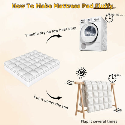 Mattress Topper with Non-Slip Base, Cooling Mattress Topper for Bedroom detail image - detail view 17