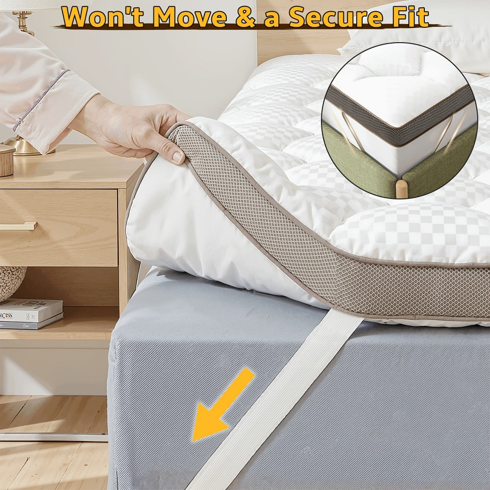 Mattress Topper with Non-Slip Base, Cooling Mattress Topper for Bedroom detail image - detail view 6