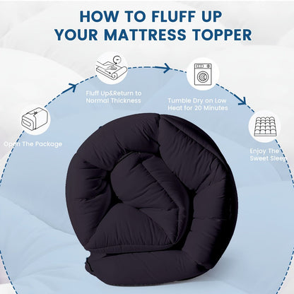Mattress Topper with Washable Cover and Multiple Color Options for Bedroom detail image - detail view 13