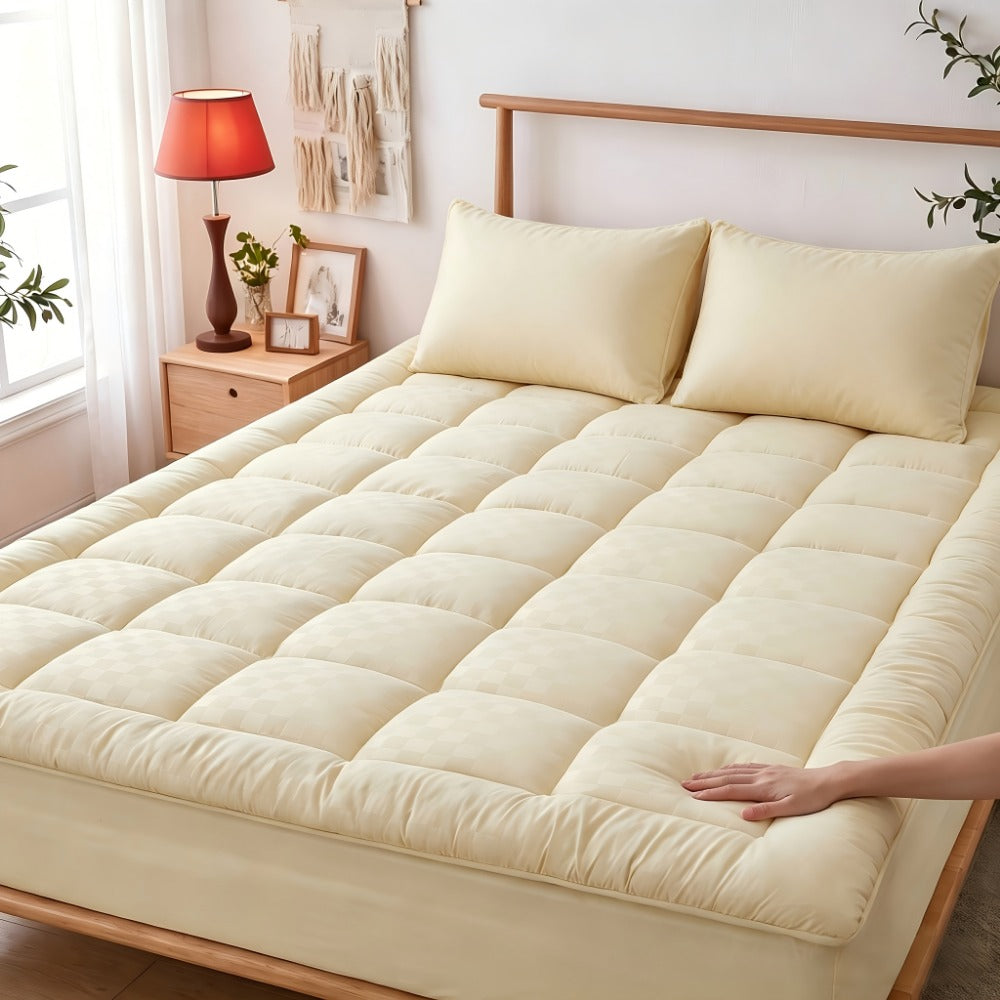 Mattress Topper with Washable Cover and Multiple Color Options for Bedroom detail image
