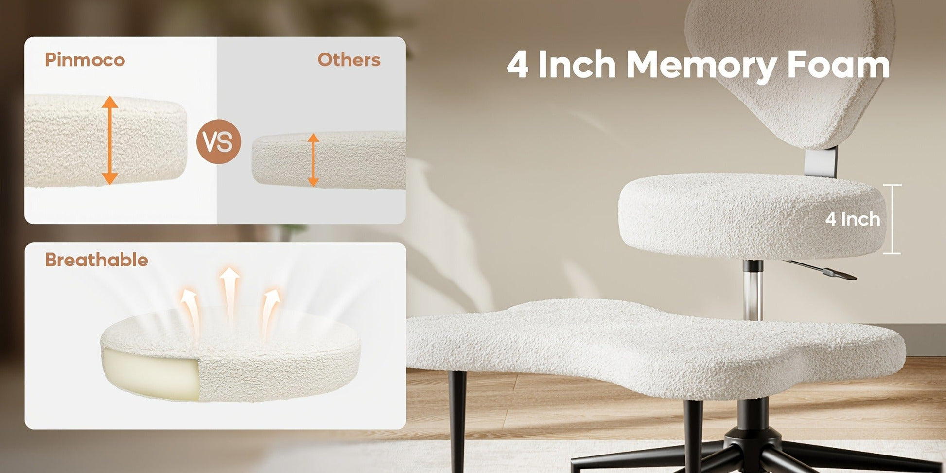 Meditation Chair with Cross-Legged Seat and Adjustable Height detail image - detail view 21