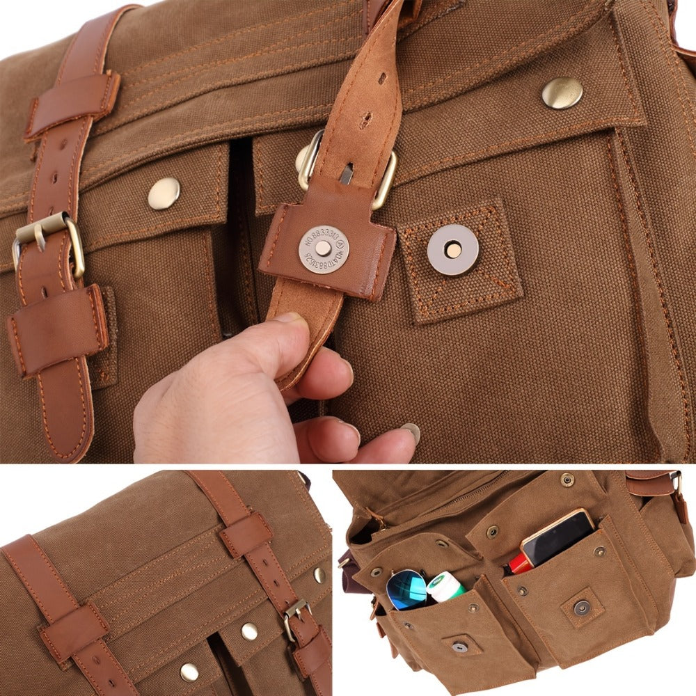 Men's Crossbody Bag – Canvas, for Travel & Everyday Use – detail view 11
