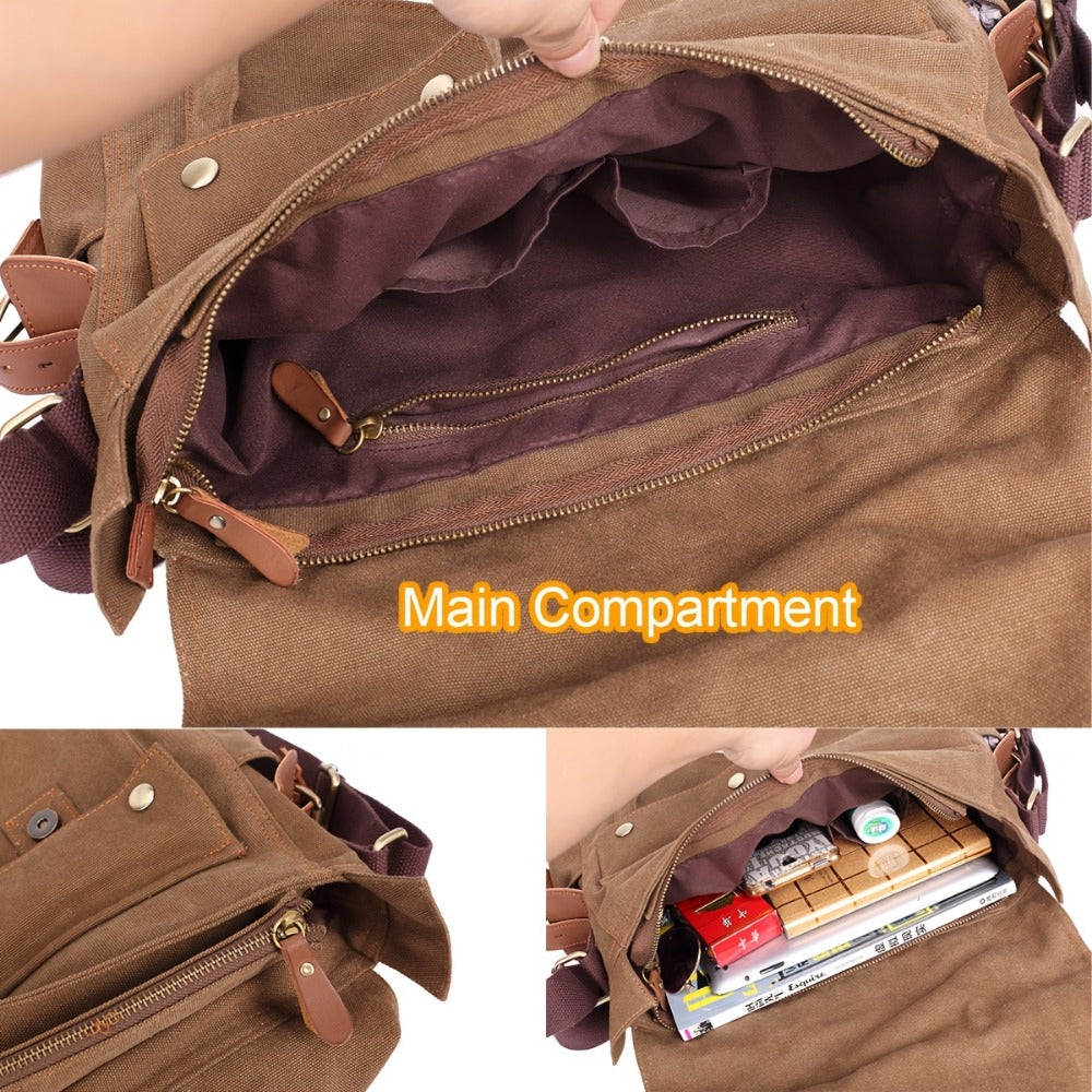 Men's Crossbody Bag – Canvas, for Travel & Everyday Use – detail view 10