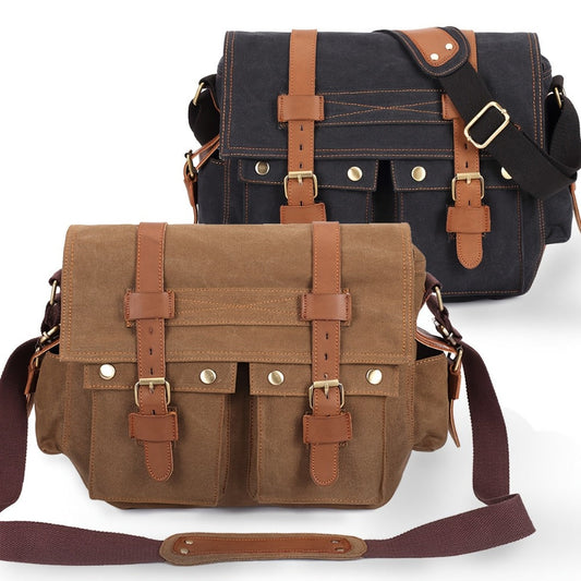 Men's Crossbody Bag – Canvas, for Travel & Everyday Use – front view