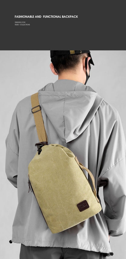 Men's Crossbody Bag – Canvas, Large Capacity, for Travel & Work – detail view 20