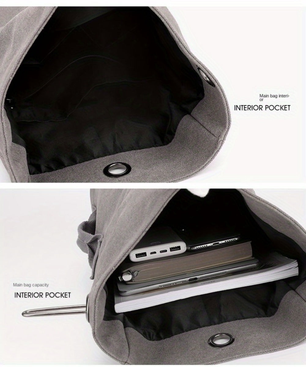 Men's Crossbody Bag – Canvas, Large Capacity, for Travel & Work – detail view 23