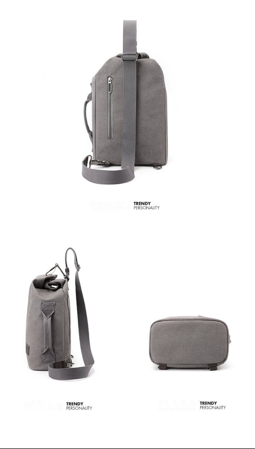 Men's Crossbody Bag – Canvas, Large Capacity, for Travel & Work – detail view 25
