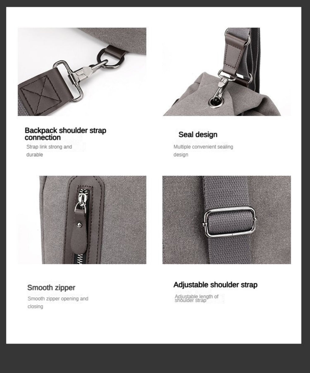 Men's Crossbody Bag – Canvas, Large Capacity, for Travel & Work – detail view 26