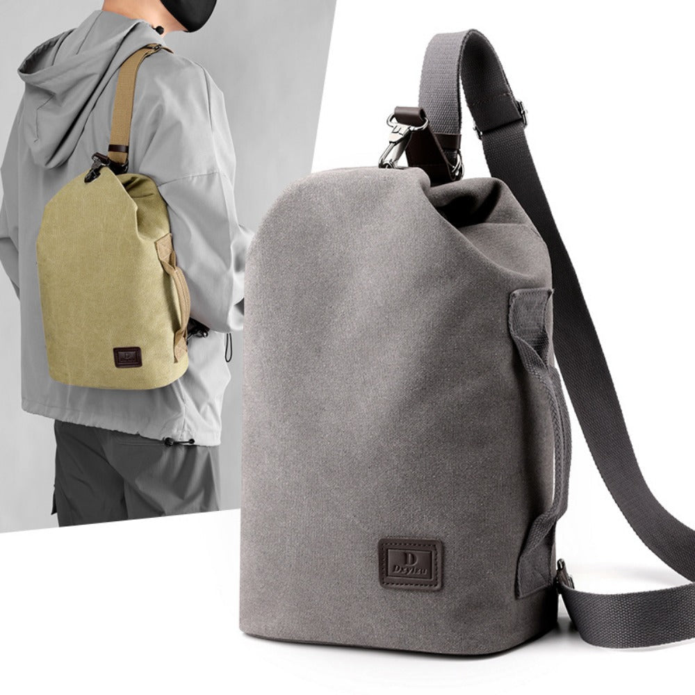 Men's Crossbody Bag – Canvas, Large Capacity, for Travel & Work – front view