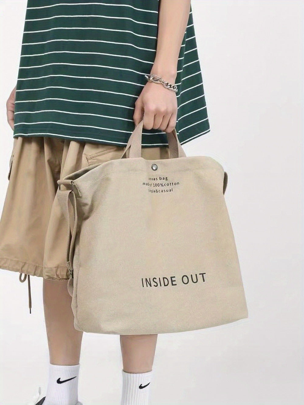 Men's Crossbody Bag – Canvas, Large Capacity, Adjustable Strap, for Travel & Work – detail view 20