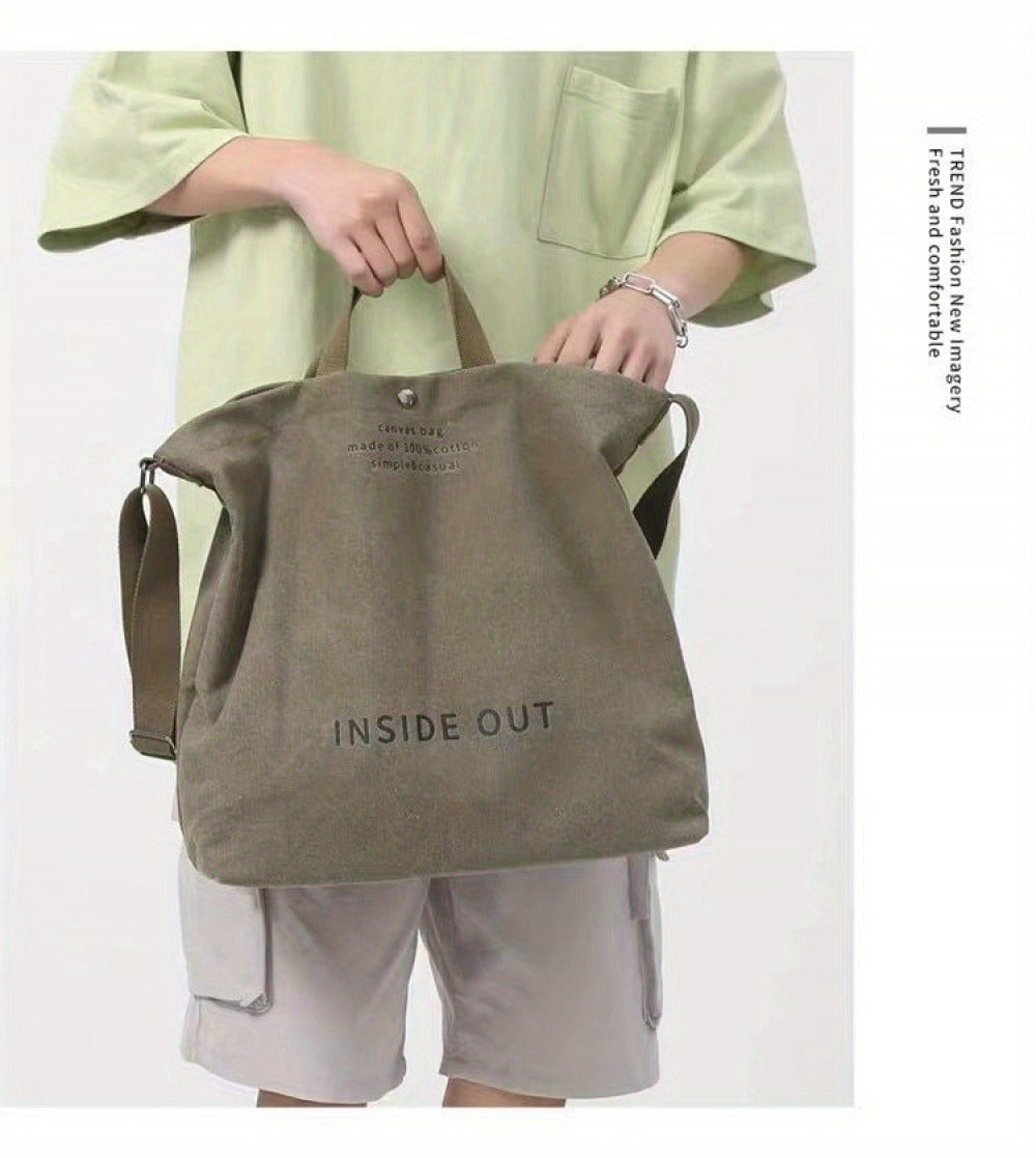 Men's Crossbody Bag – Canvas, Large Capacity, Adjustable Strap, for Travel & Work – detail view 23