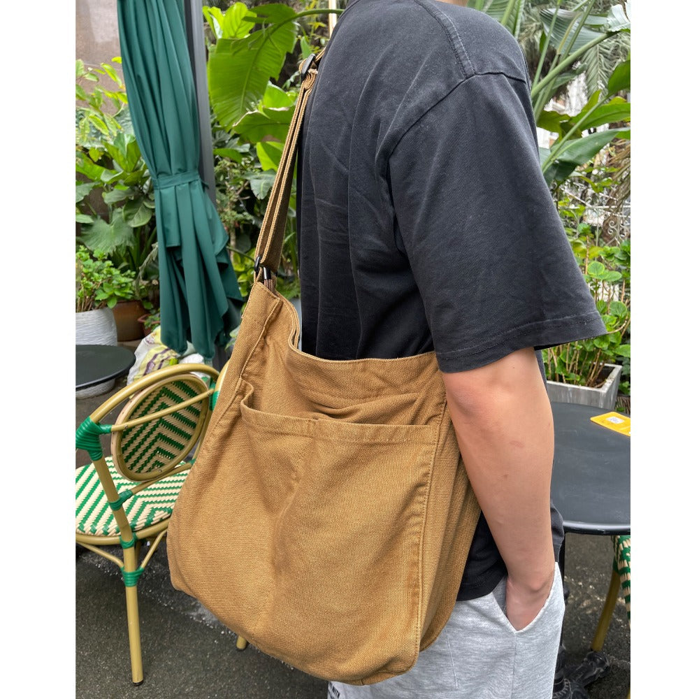 Men's Crossbody Bag – 7 Colors, Canvas, Large Capacity, for Travel & Work – detail view 14