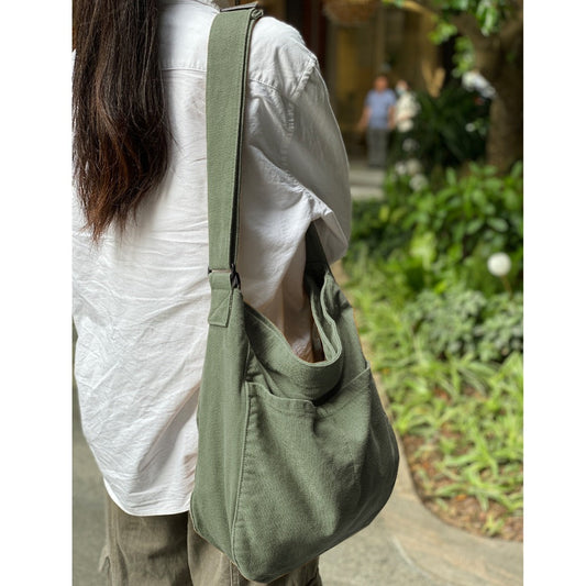 Men's Crossbody Bag – 7 Colors, Canvas, Large Capacity, for Travel & Work – front view