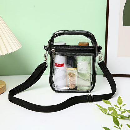 Men's Crossbody Bag – Clear, Adjustable Strap, Transparent – detail view 10