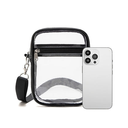 Men's Crossbody Bag – Clear, Adjustable Strap, Transparent – detail view 11