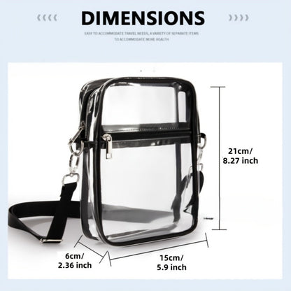 Men's Crossbody Bag – Clear, Adjustable Strap, Transparent – detail view 3