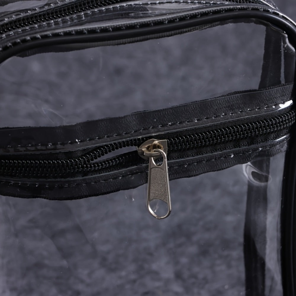 Men's Crossbody Bag – Clear, Adjustable Strap, Transparent – detail view 5