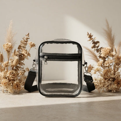 Men's Crossbody Bag – Clear, Adjustable Strap, Transparent – detail view 6