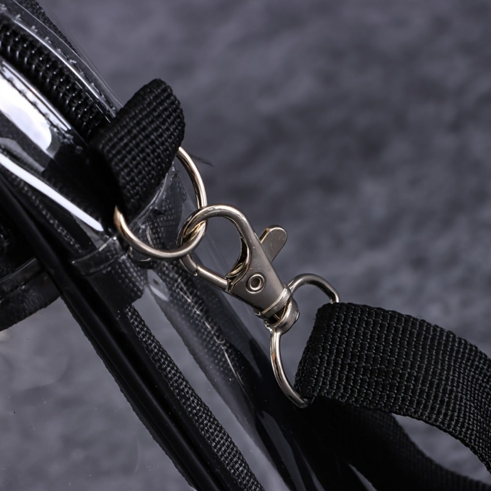 Men's Crossbody Bag – Clear, Adjustable Strap, Transparent – detail view 7