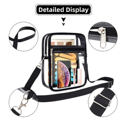 Men's Crossbody Bag – Clear, Adjustable Strap, Transparent – detail view 8