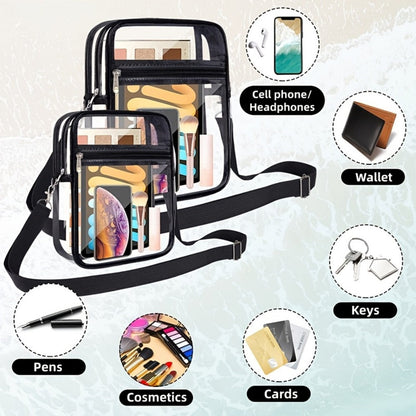 Men's Crossbody Bag – Clear, Adjustable Strap, Transparent – detail view 9