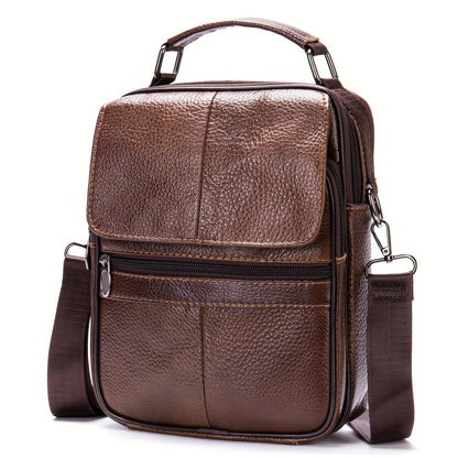 Men's Crossbody Bag – Genuine Leather, Large Capacity, for Travel & Work – front view - product view 21