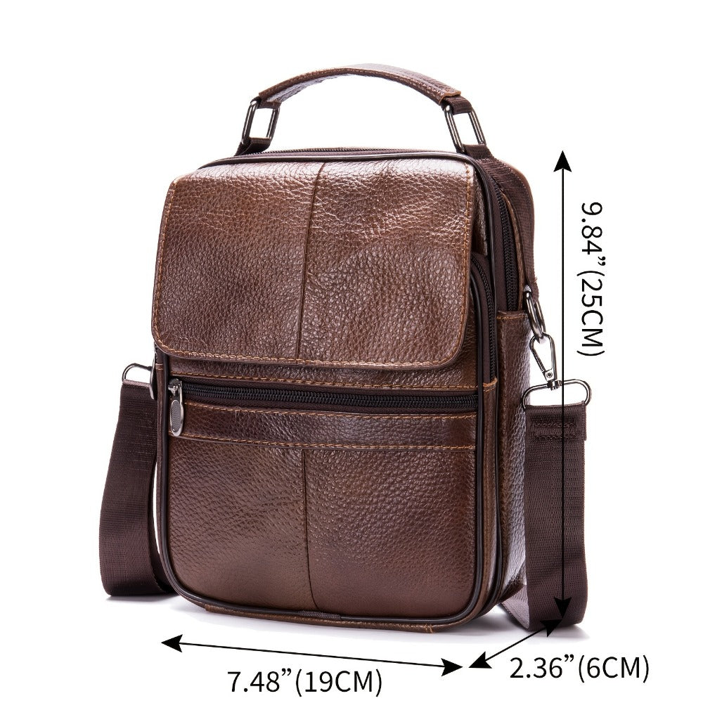 Men's Crossbody Bag – Genuine Leather, Large Capacity, for Travel & Work – detail view 10
