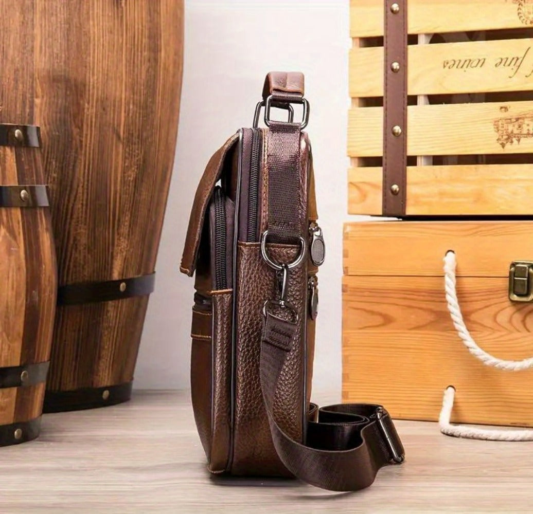 Men's Crossbody Bag – Genuine Leather, Large Capacity, for Travel & Work – detail view 15