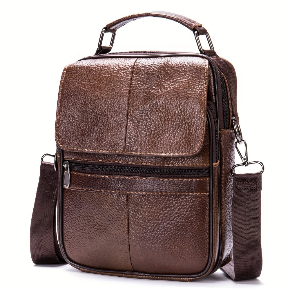 Men's Crossbody Bag – Genuine Leather, Large Capacity, for Travel & Work – detail view 3