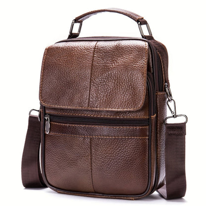 Men's Crossbody Bag – Genuine Leather, Large Capacity, for Travel & Work – detail view 3
