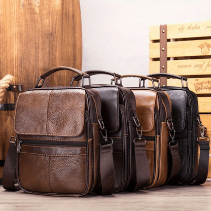 Men's Crossbody Bag – Genuine Leather, Large Capacity, for Travel & Work – detail view 5