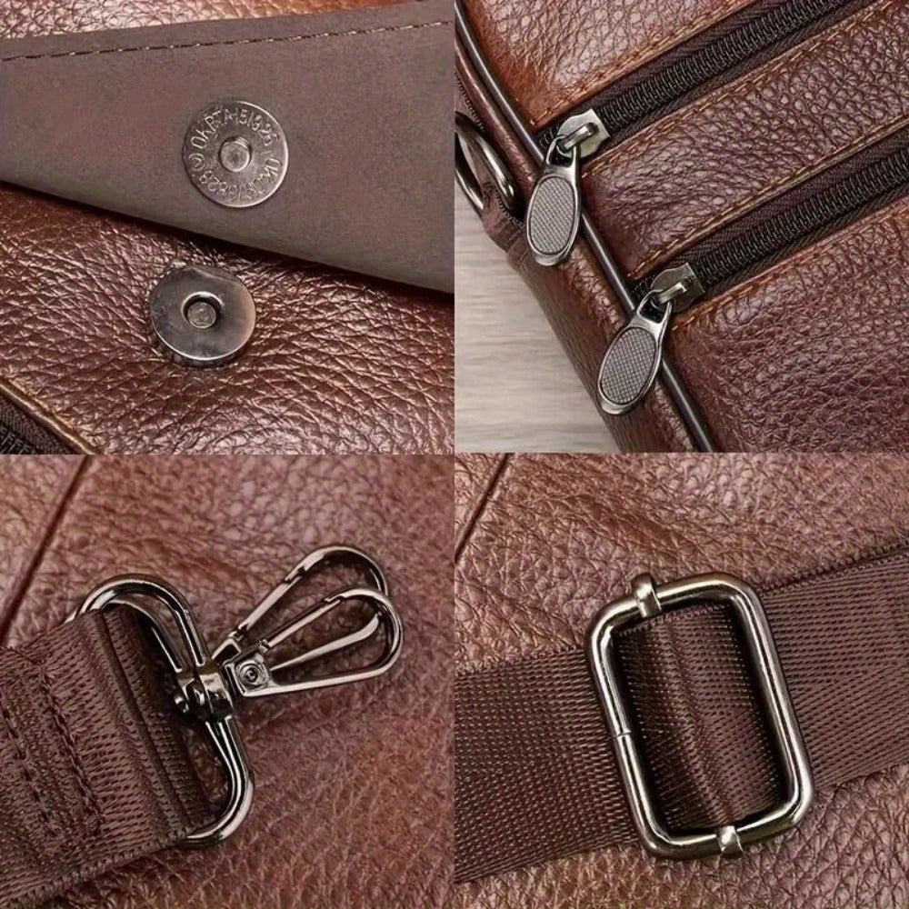 Men's Crossbody Bag – Genuine Leather, Large Capacity, for Travel & Work – detail view 6