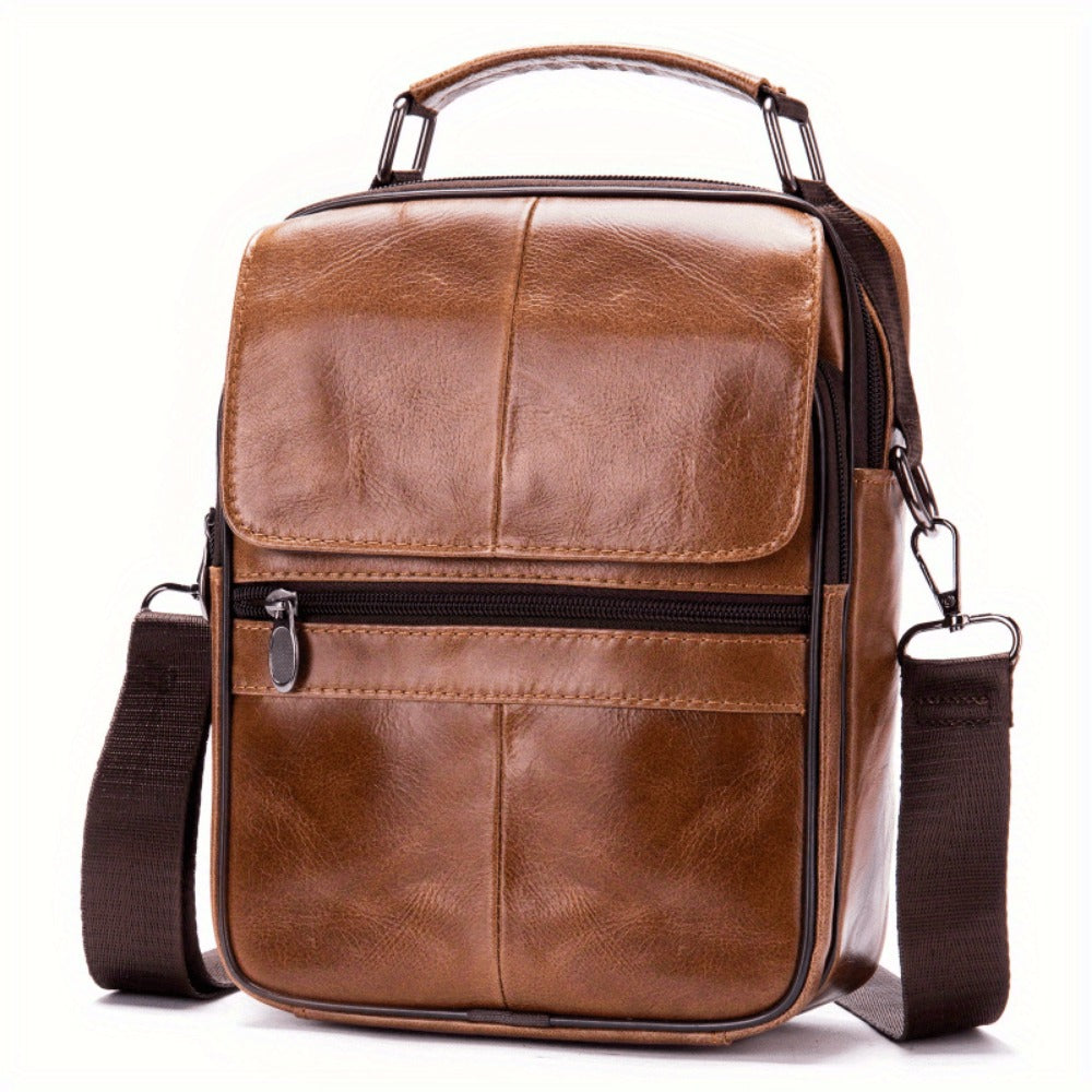 Men's Crossbody Bag – Genuine Leather, Large Capacity, for Travel & Work – detail view 8
