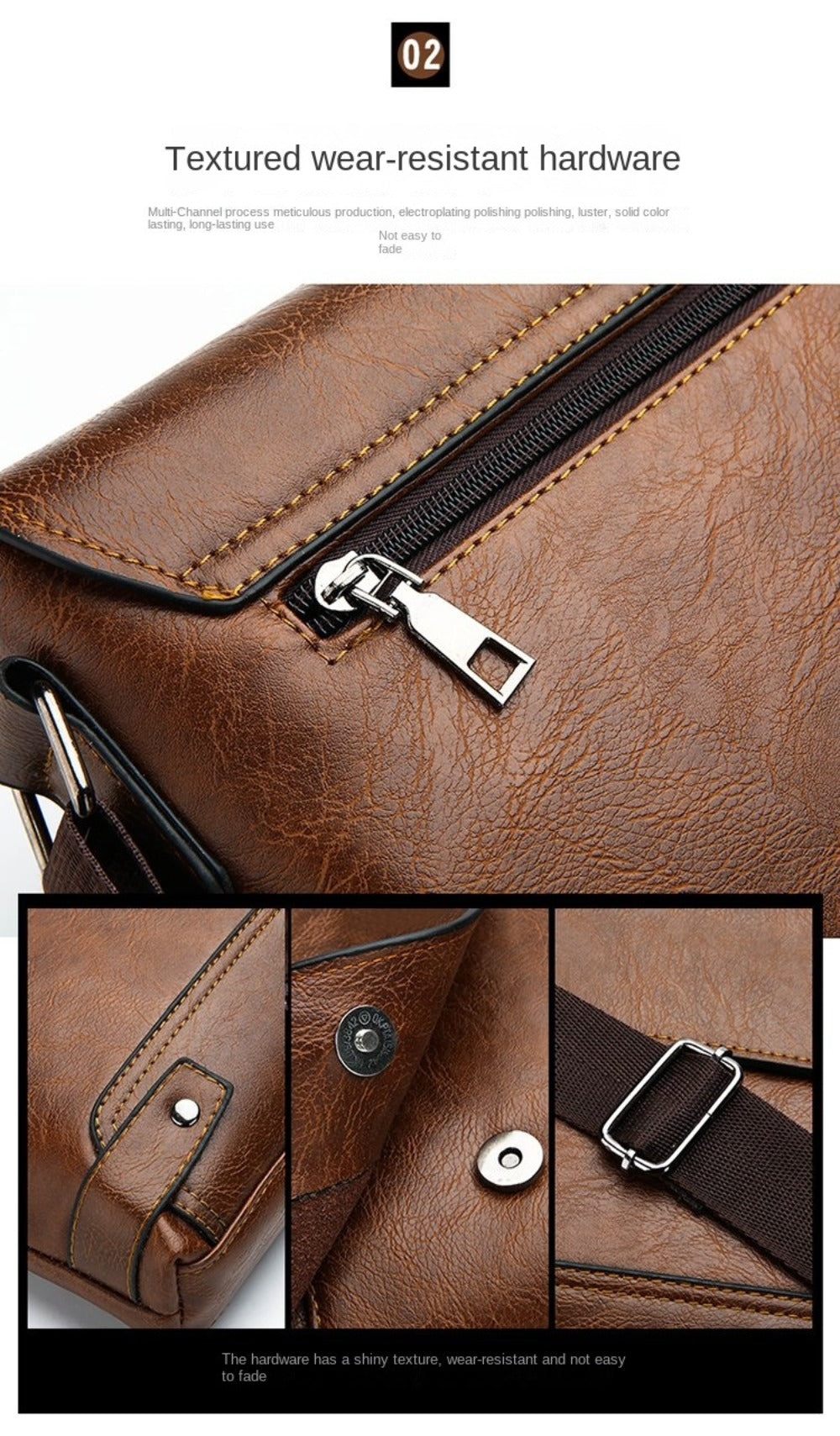 Men's Crossbody Bag – Large Capacity, Multi-Pocket, Adjustable Strap, for Everyday Use – detail view 12