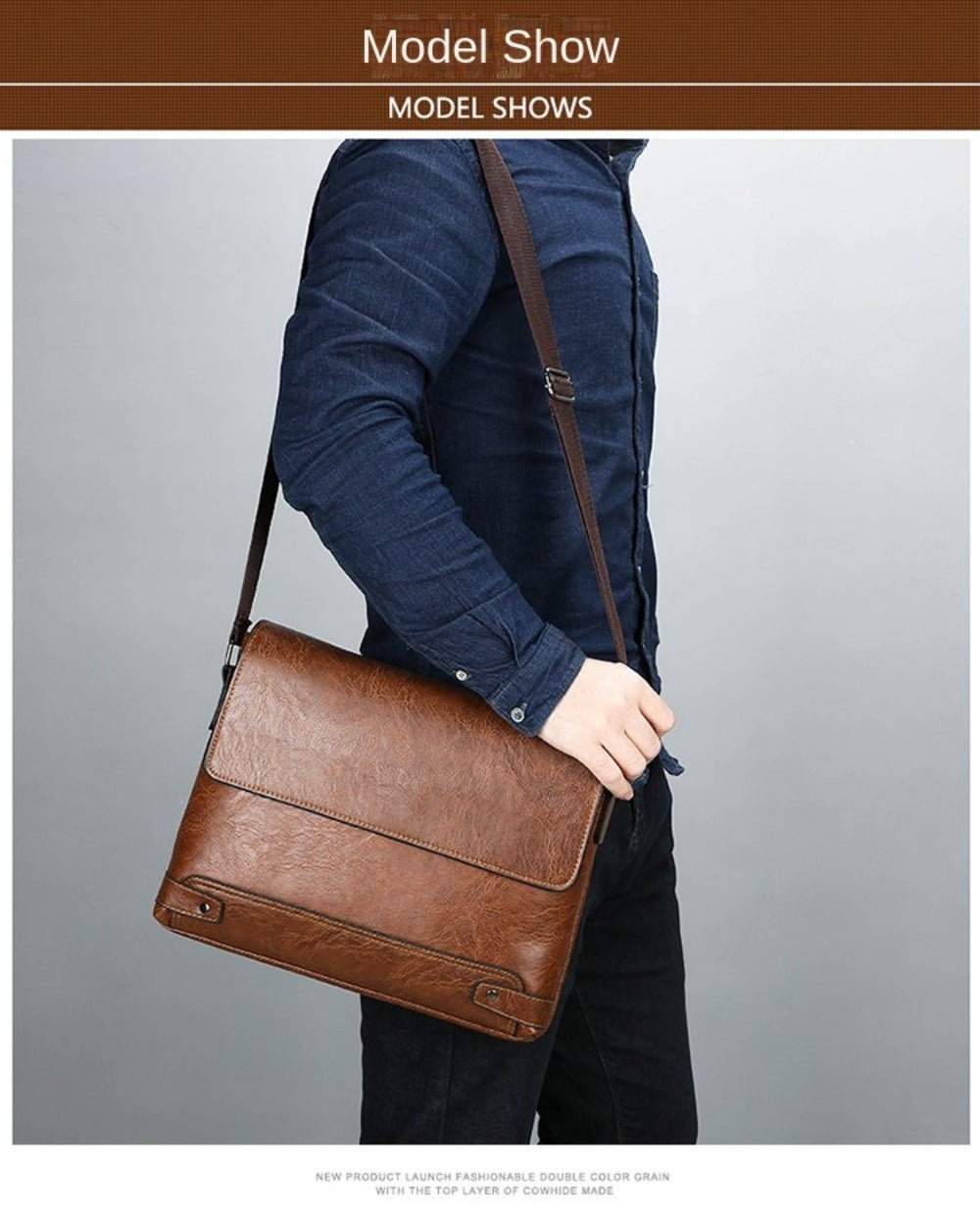 Men's Crossbody Bag – Large Capacity, Multi-Pocket, Adjustable Strap, for Everyday Use – detail view 14