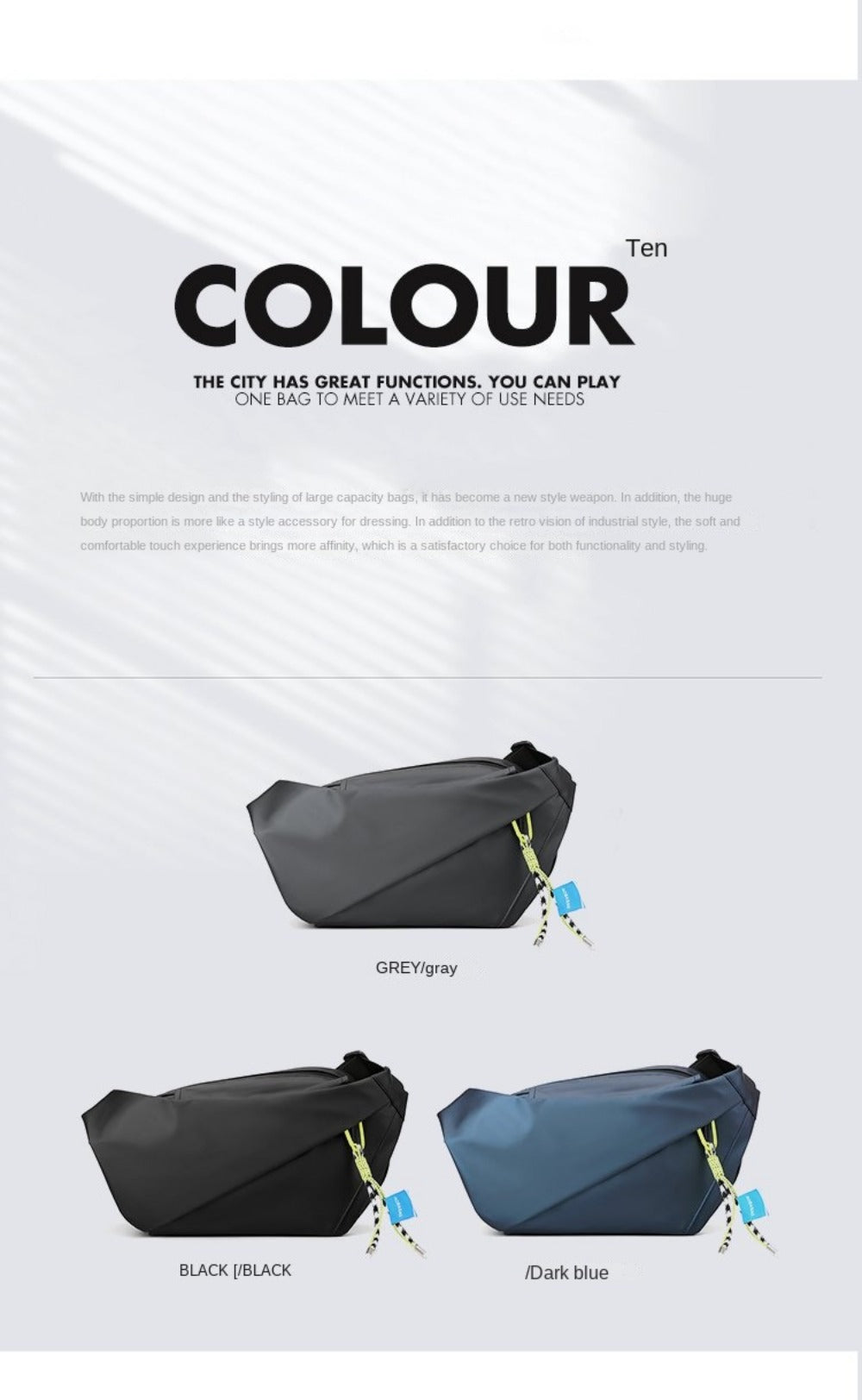Men's Crossbody Bag – Nylon, Large Capacity, for Everyday Use – detail view 19