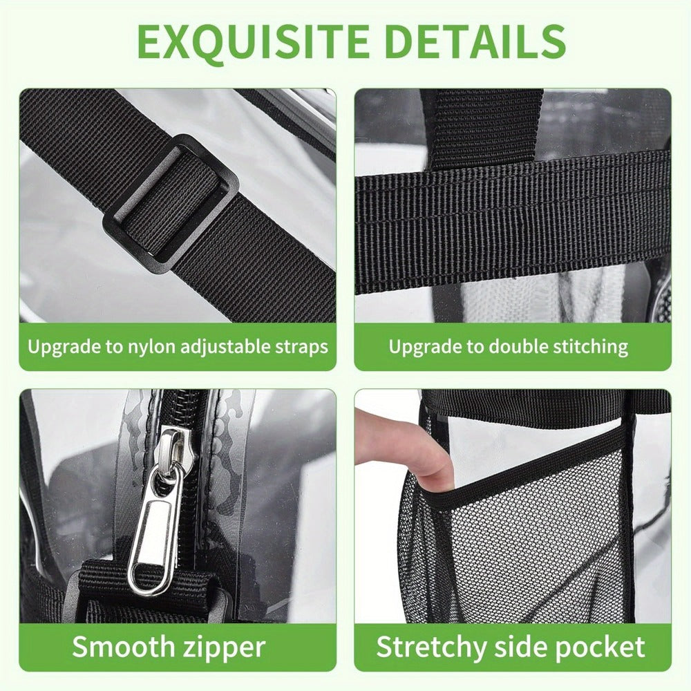 Men's Crossbody Bag – PVC, Clear, Transparent, for Travel & Work – detail view 7