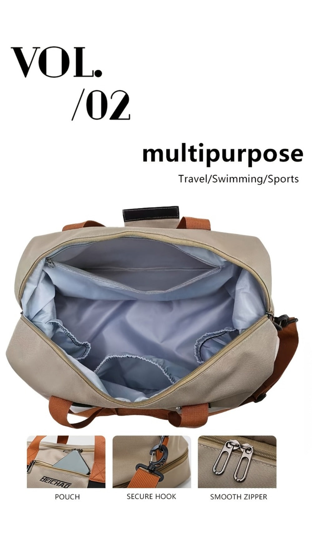 Men's Crossbody Bag – for Travel & Everyday Use, Spacious Gym Fitness Short Trips – detail view 22